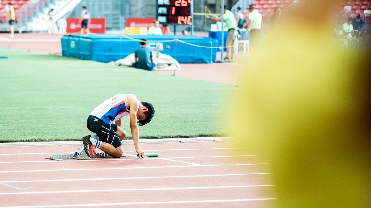 man about to run track and field